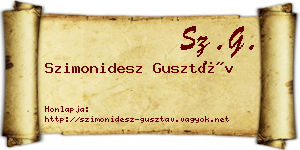 Szimonidesz Gusztáv névjegykártya
